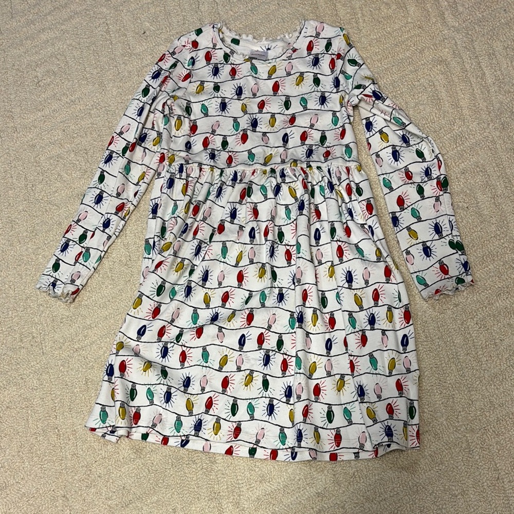Hanna Andersson Red and Green Cuffed Sleeve Sundress
